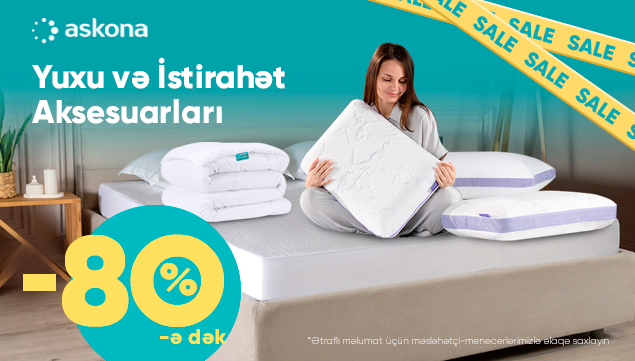 Yuxu və istirahət üçün aksesuarlar 80%-dək endirimlə!