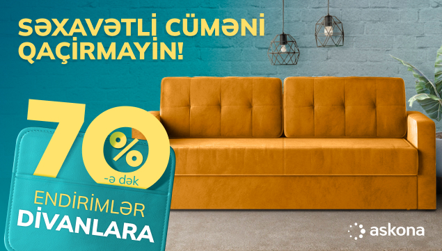 Divanlara 70%-ə dək maksimum endirimlər