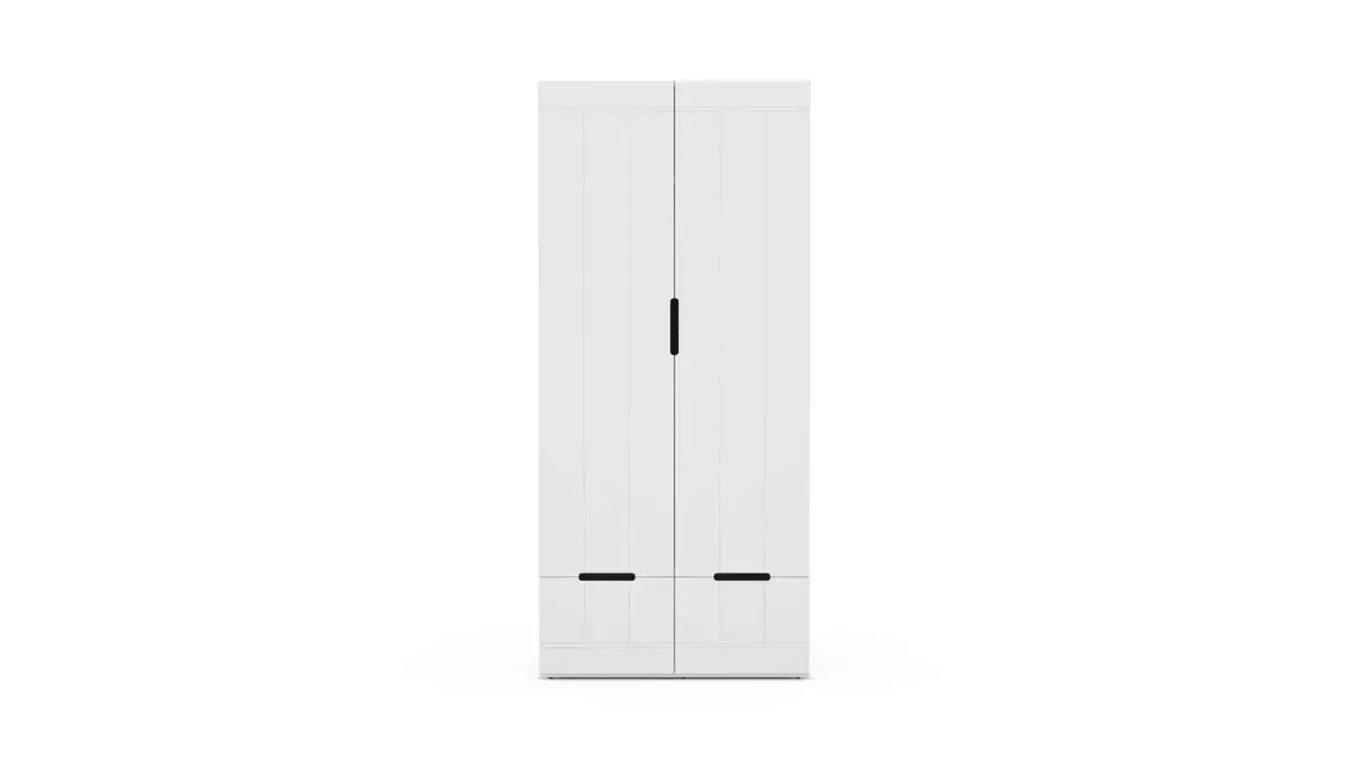 Шкаф двухдверный Bira, цвет Белый Премиум фото - 1 - большое изображение