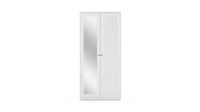 Шкаф двухдверный с зеркалом Neva, цвет Белый премиум фото - 1 - превью