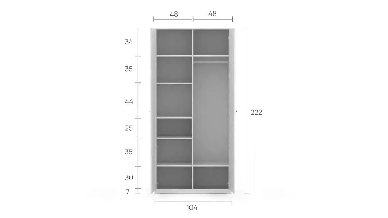 Шкаф двухдверный с зеркалом Neva, цвет Белый премиум фото - 4 - большое изображение