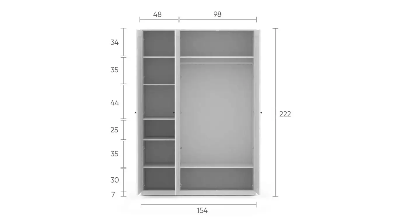 Шкаф трехдверный с зеркалом Neva, цвет Белый премиум фото - 4 - большое изображение