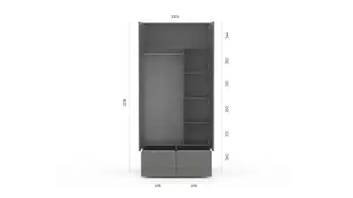 Шкаф двухдверный Bira, цвет Серый фото - 4 - превью