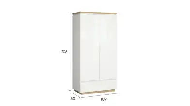 Шкаф двухдверный Issa, цвет Белый+Дуб минерва фото - 10 - превью