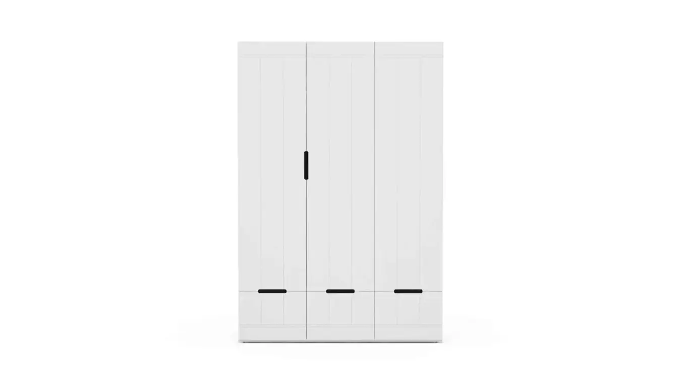 Шкаф трехдверный Bira, цвет Белый Премиум фото - 1 - большое изображение