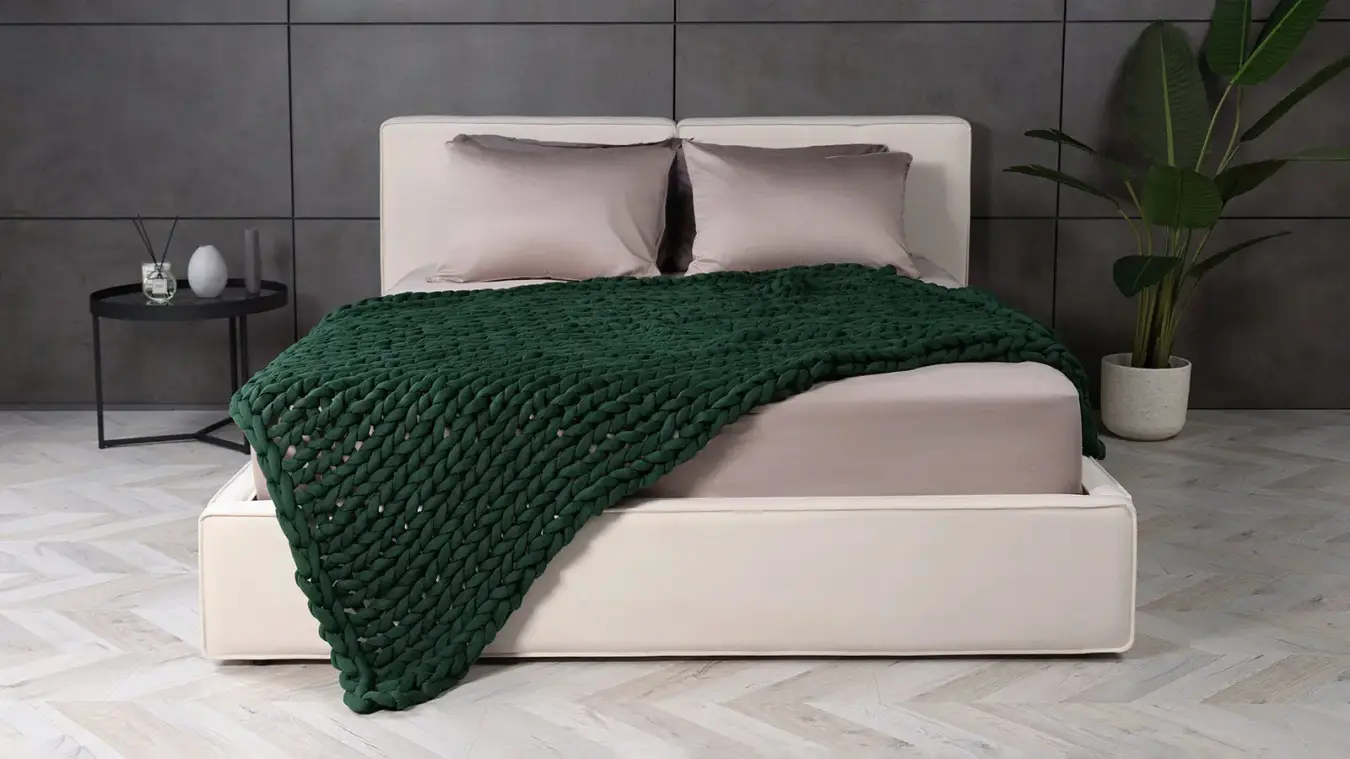 Одеяло Gravity wicker, цвет зеленый картинка - 2 - большое изображение