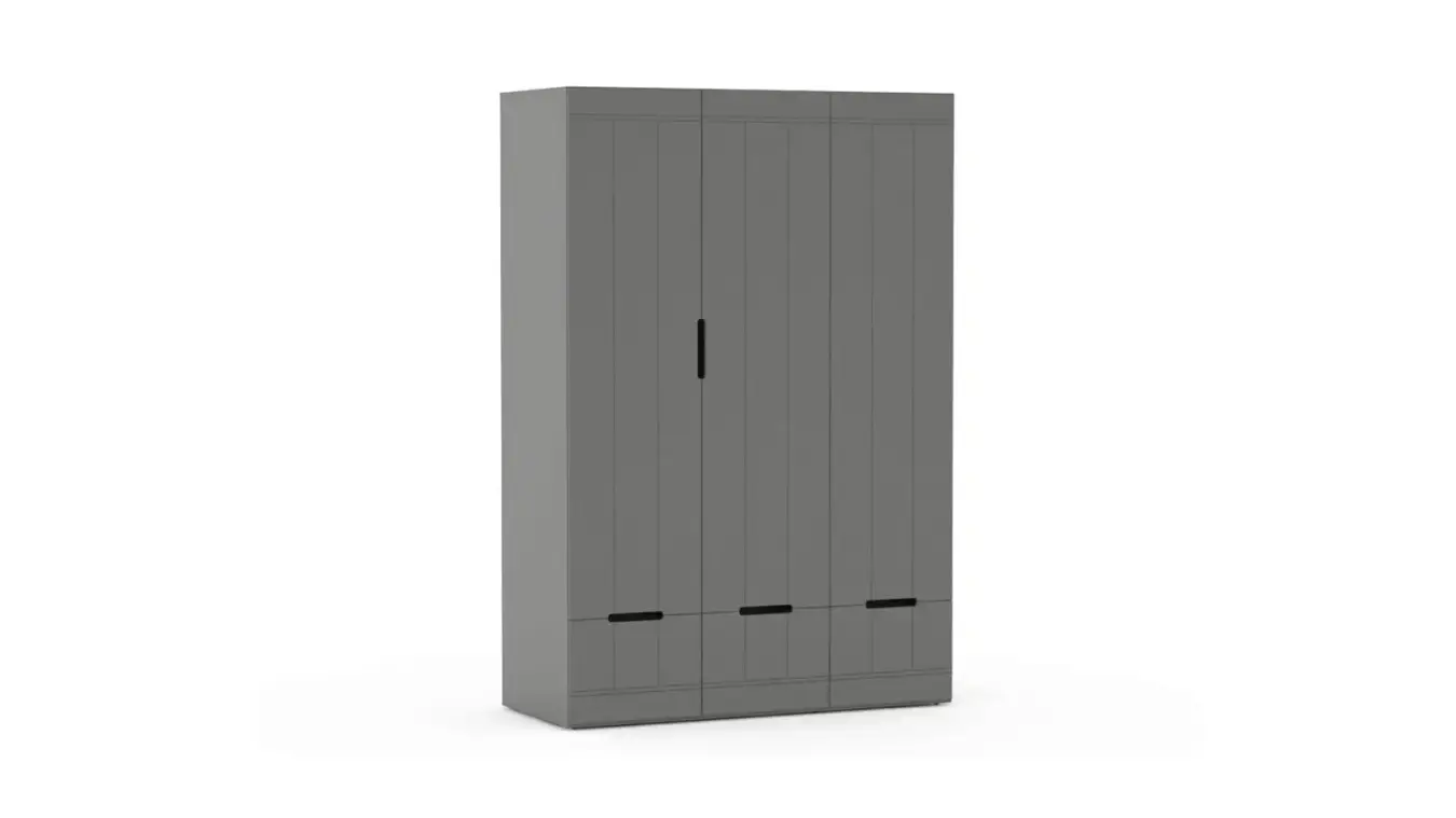 Шкаф трехдверный Bira, цвет Серый фото - 3 - большое изображение