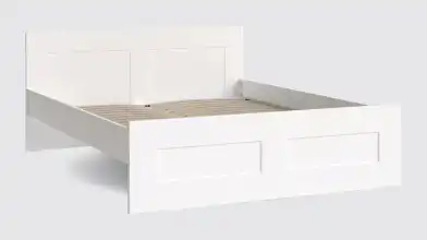 Мягкая кровать двуспальная Istra, цвет Белый с прямоугольной стяжкой изголовья Askona фотография товара - 1 - превью