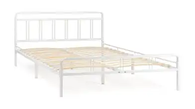 Современная металлическая кровать Avinon белый шагрень + матрас Comfort Plus в спальню Askona фотография товара - 7 - превью