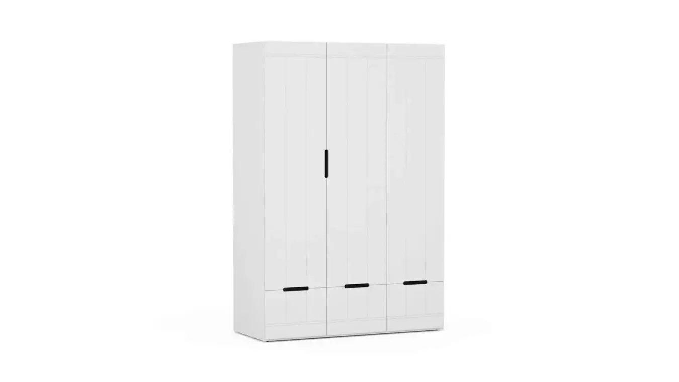 Шкаф трехдверный Bira, цвет Белый Премиум фото - 2 - большое изображение