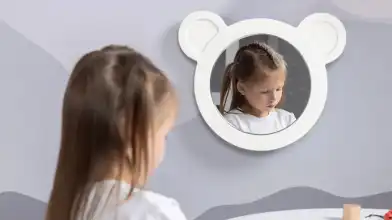 Зеркало навесное Мишка, цвет Белый фото - 2 - превью