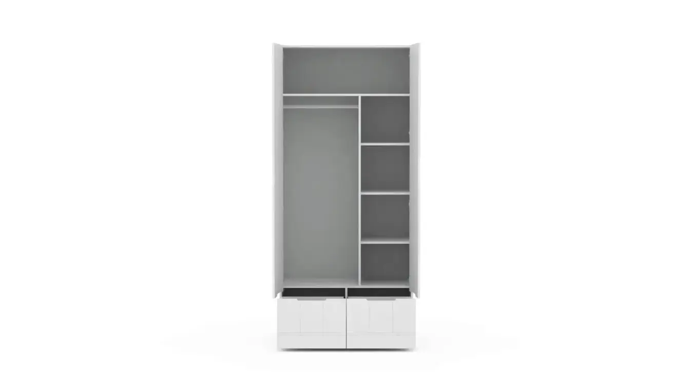 Шкаф двухдверный Bira, цвет Белый Премиум фото - 2 - большое изображение
