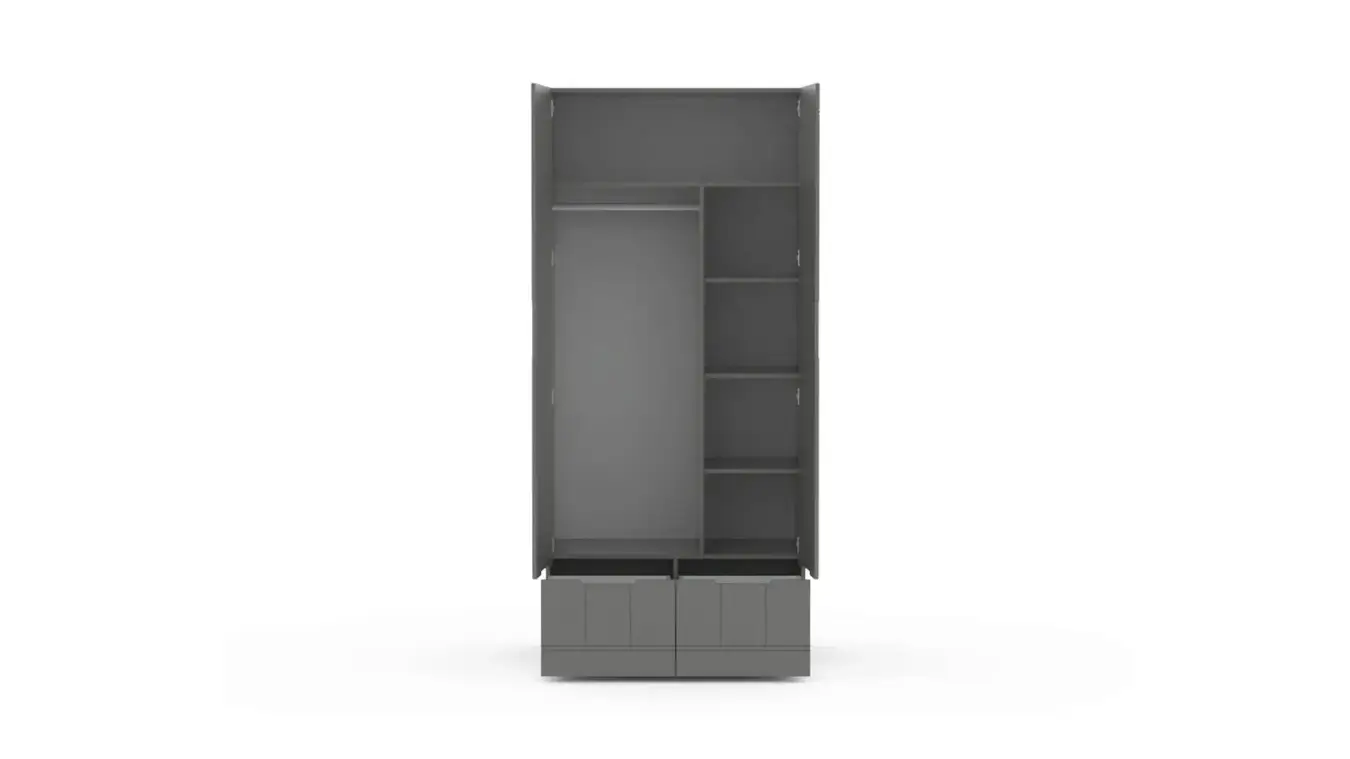 Шкаф двухдверный Bira, цвет Серый фото - 2 - большое изображение