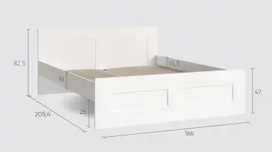 Мягкая кровать двуспальная Istra, цвет Белый с прямоугольной стяжкой изголовья Askona фотография товара - 5 - превью