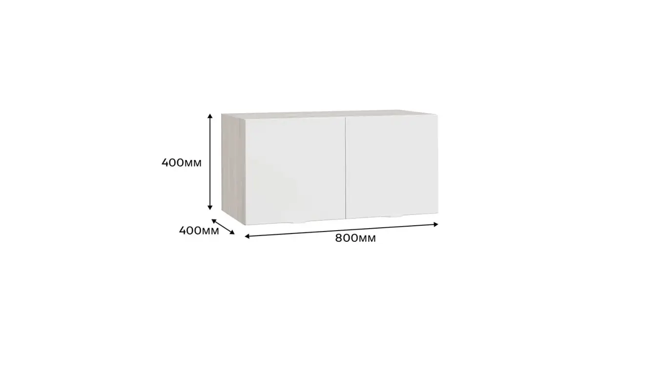 Шкаф навесной Kelda, цвет Ясень шимо + Белый фото - 3 - большое изображение