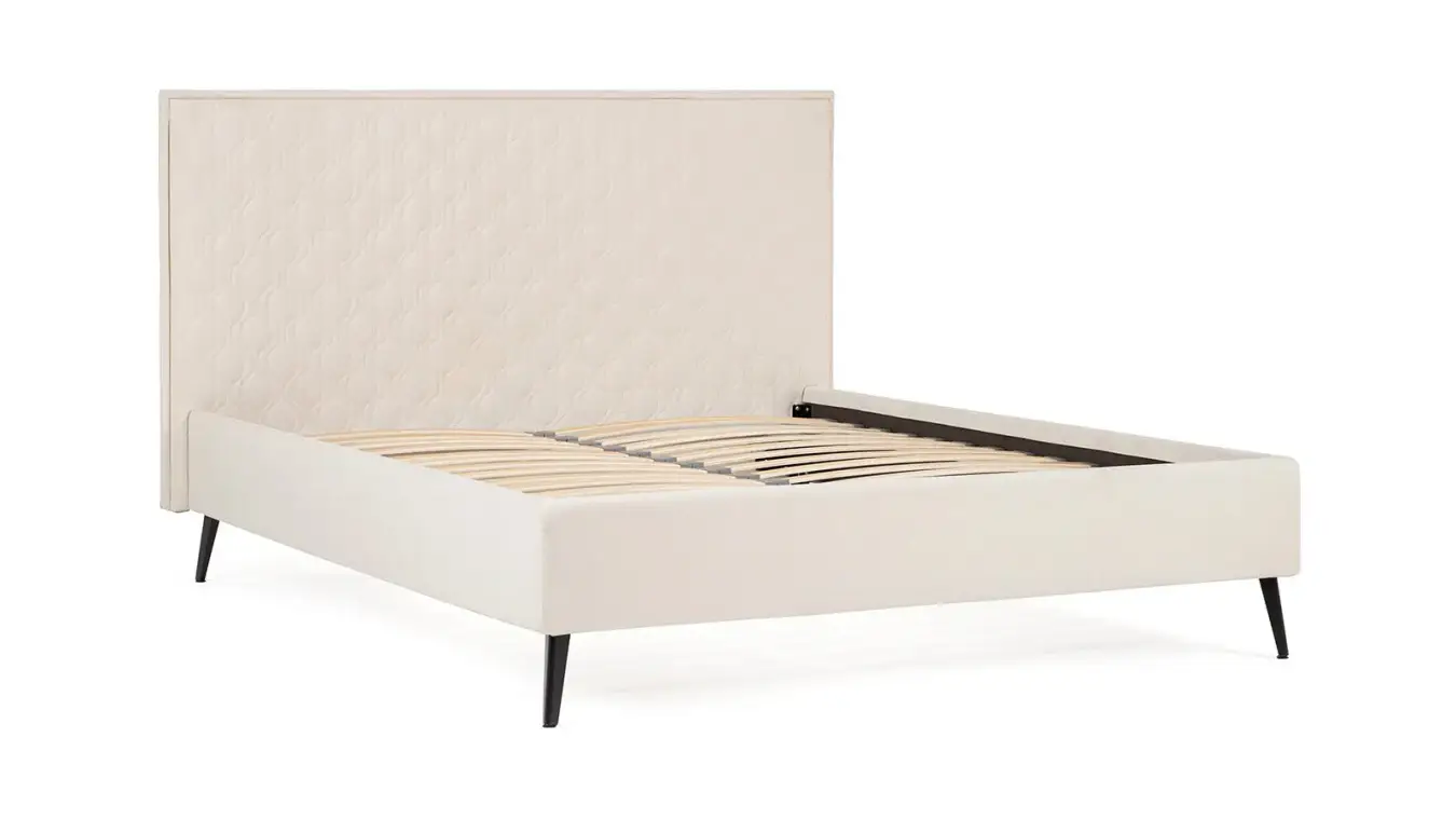 Мягкая кровать Poline на деревянных высоких ножках с прямым изголовьем Askona фото - 4 - большое изображение
