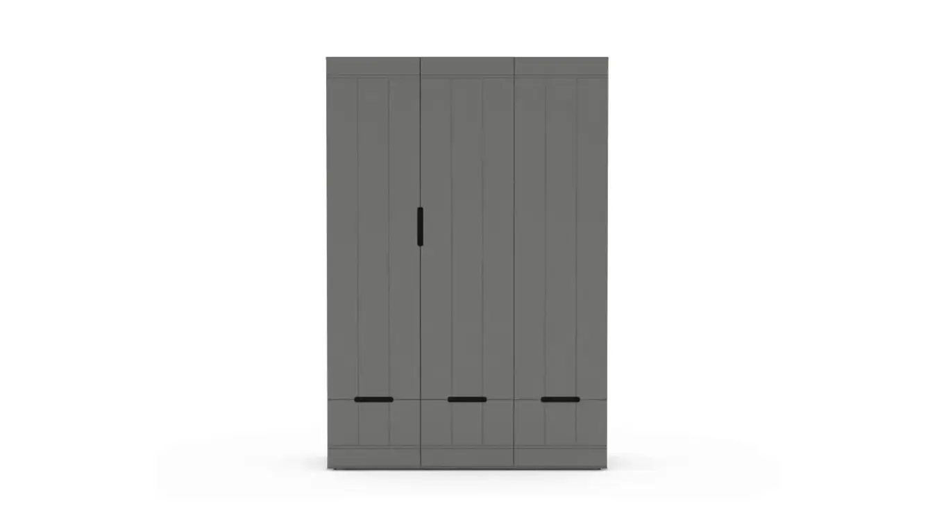 Шкаф трехдверный Bira, цвет Серый фото - 1 - большое изображение