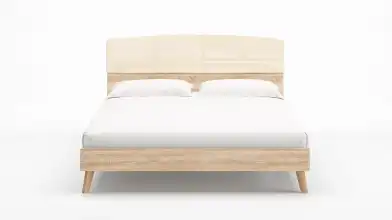 Кровать Tilda, цвет Дуб Бардолино натуральный+mBeige с мягким изголовьем Askona фото - 2 - превью