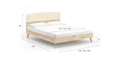 Кровать Tilda, цвет Дуб Бардолино натуральный+mBeige с мягким изголовьем Askona фото - 11 - превью