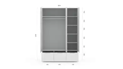 Шкаф трехдверный Bira, цвет Белый Премиум фото - 3 - превью