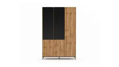 Шкаф трехдверный Ileksa, цвет Дуб Натюрель + Черный Графит фото - 3 - превью