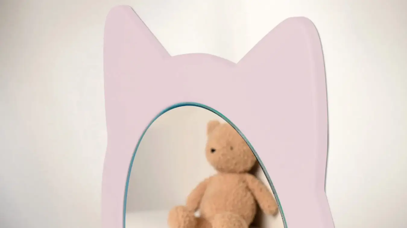 Зеркало навесное Котенок, цвет Розовый фото - 3 - большое изображение