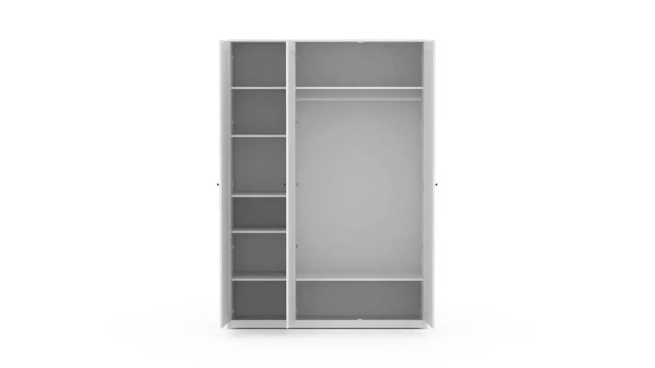Шкаф трехдверный с зеркалом Neva, цвет Белый премиум фото - 3 - большое изображение