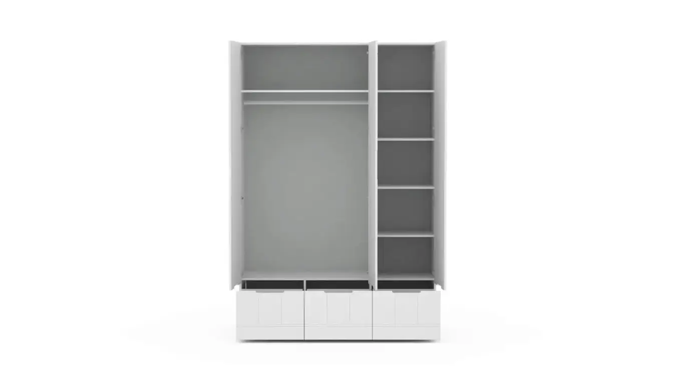 Шкаф трехдверный Bira, цвет Белый Премиум фото - 4 - большое изображение