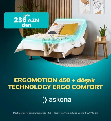 Yuxu üçün İdeal Cütlük: Ergomotion 450 grey + döşək Ergo Comfort