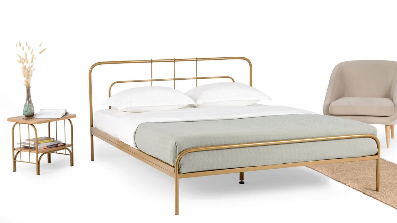 Металлическая кровать Modena Old gold mat в спальню Askona фотография товара - 1 - большое изображение
