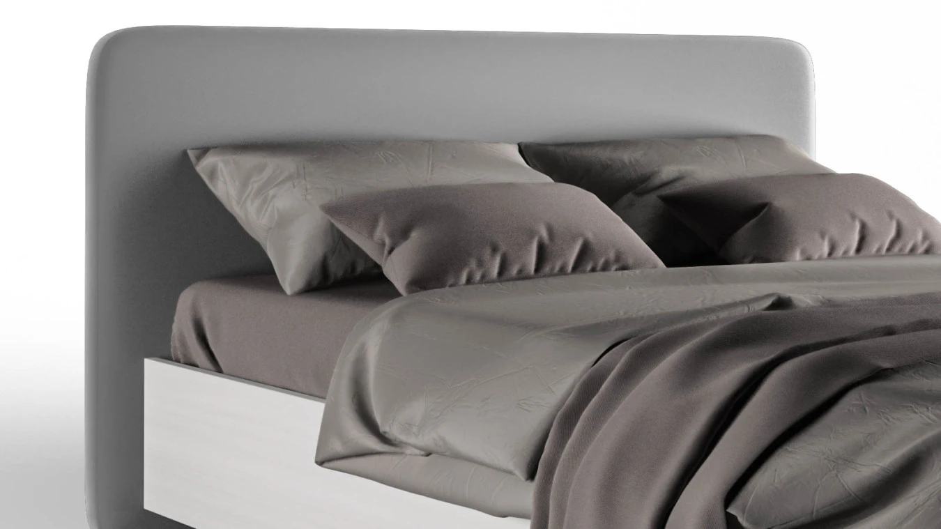Мягкая кровать Bliss, цвет Белый премиум на высоких ножках с прямым изголовьем Askona фотография товара - 7 - большое изображение