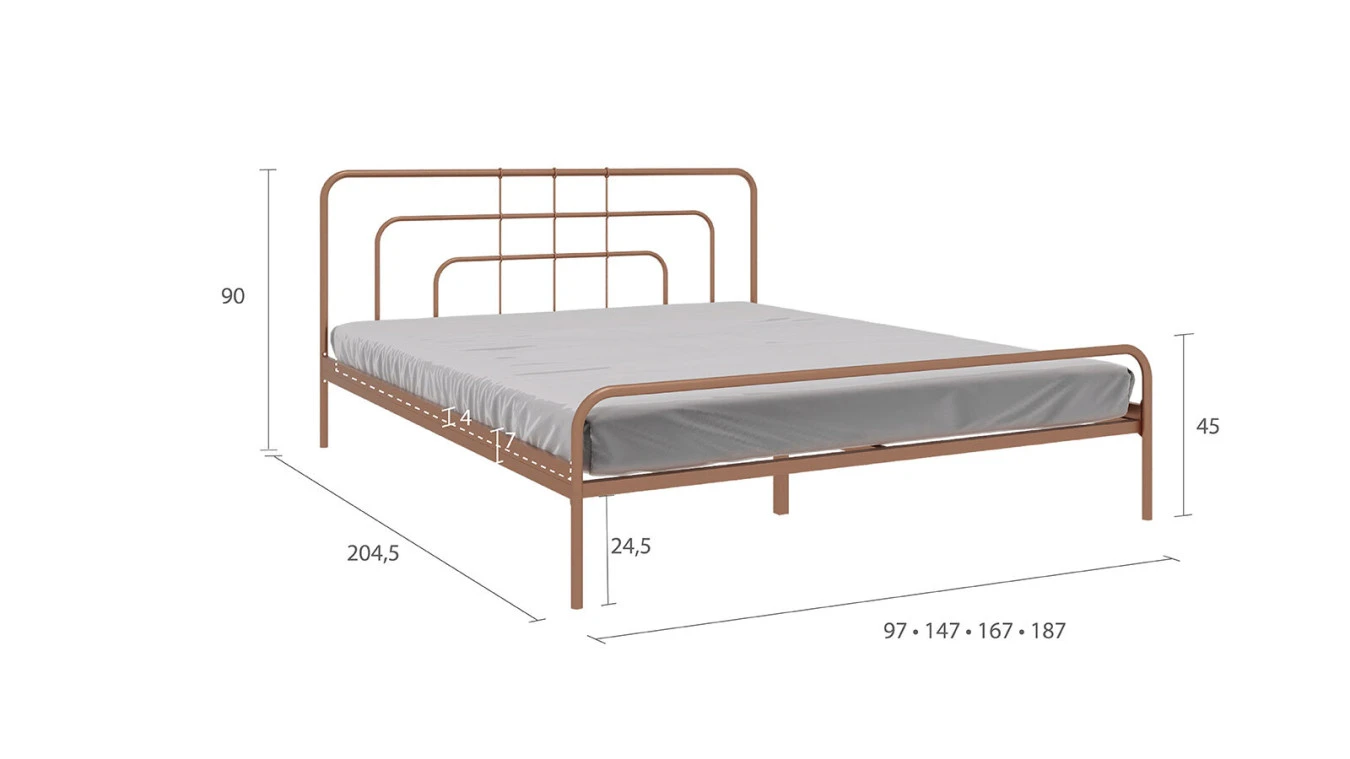 Металлическая кровать Modena Bronza matic в спальню Askona фотография товара - 2 - большое изображение