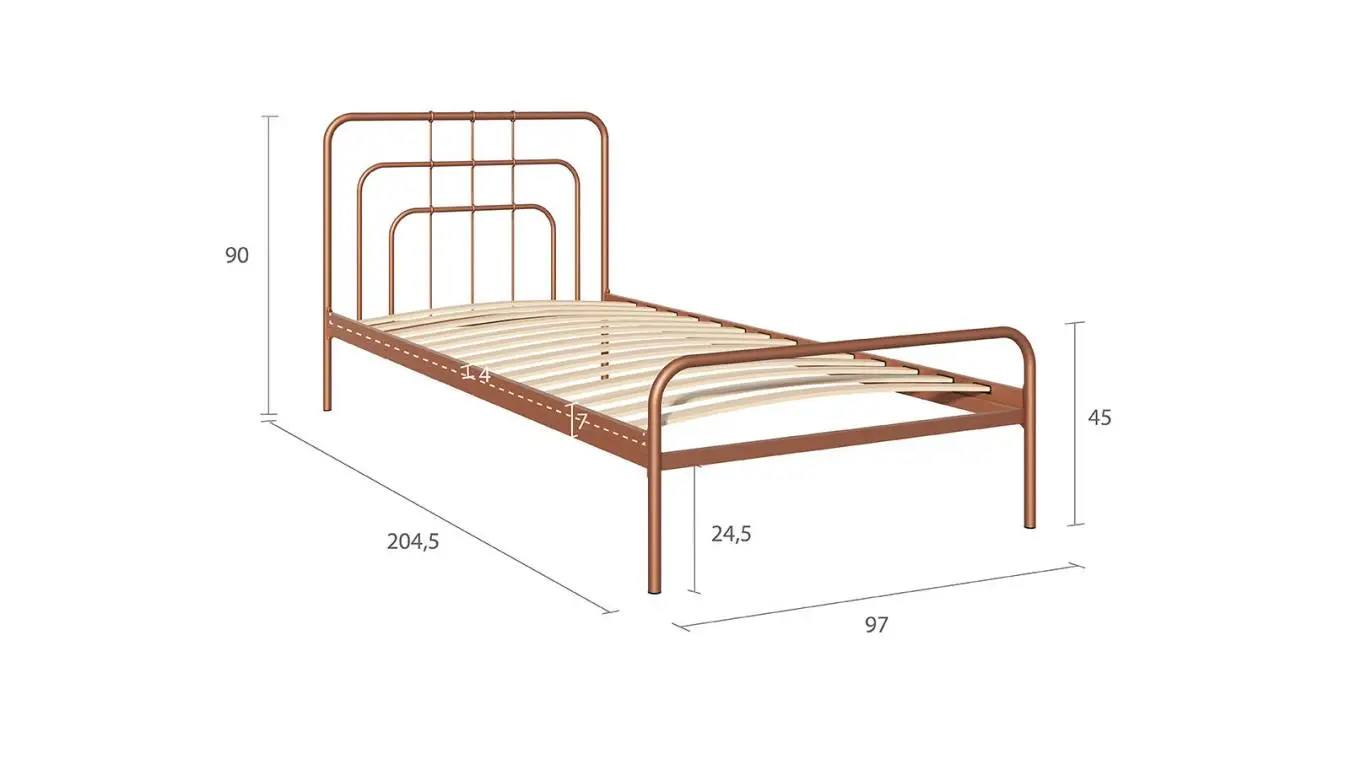 Металлическая кровать Modena Bronza matic в спальню Askona фотография товара - 8 - большое изображение