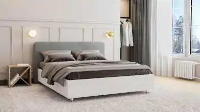 Мягкая кровать Bliss, цвет Белый премиум на высоких ножках с прямым изголовьем Askona фотография товара - 1 - превью