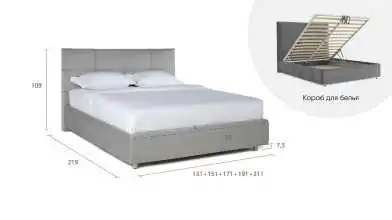 Мягкая кровать Elisa с прямоугольной стяжкой изголовья Askona фотография товара - 10 - превью
