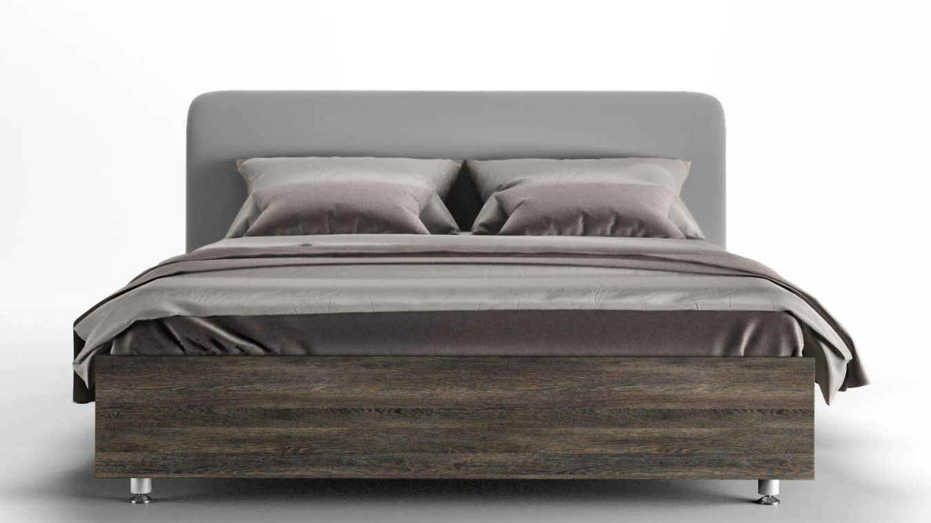 Мягкая кровать Bliss, цвет Венге на высоких ножках с прямым изголовьем Askona фотография товара - 5 - большое изображение