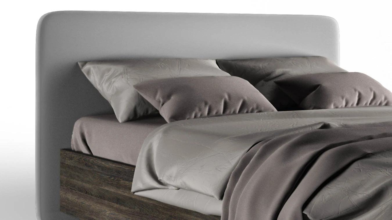 Мягкая кровать Bliss, цвет Венге на высоких ножках с прямым изголовьем Askona фотография товара - 7 - большое изображение