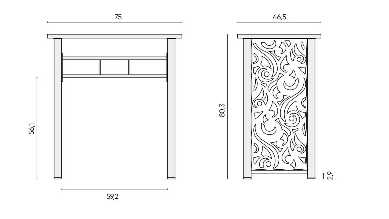 Tualet masası Parmin, rəng Qara şaqren - 11 - большое изображение