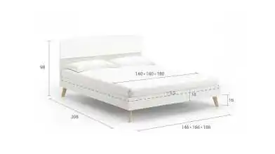 Кровать Tilda, цвет Белый премиум mWhite с мягким изголовьем Askona фото - 5 - превью
