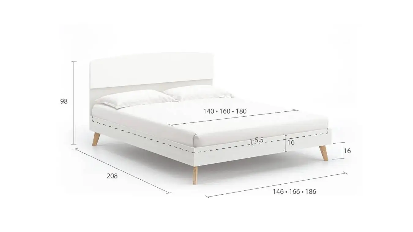 Кровать Tilda, цвет Белый премиум mWhite с мягким изголовьем Askona фото - 5 - большое изображение