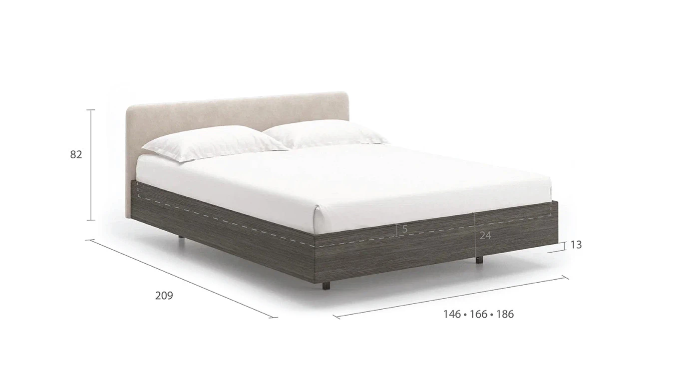 Кровать Gretta, цвет Меланж темный с мягким изголовьем Askona фото - 5 - большое изображение