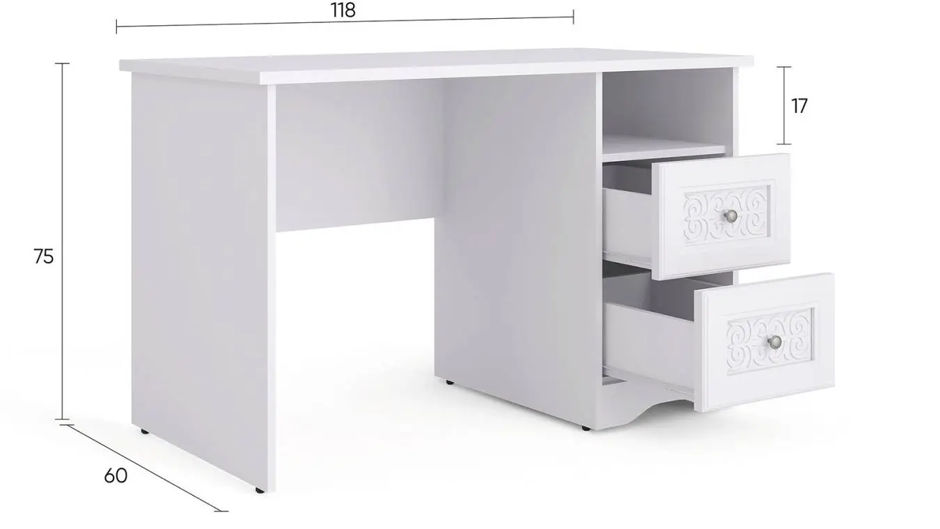 Стол письменный Arya, белый фото - 6 - большое изображение