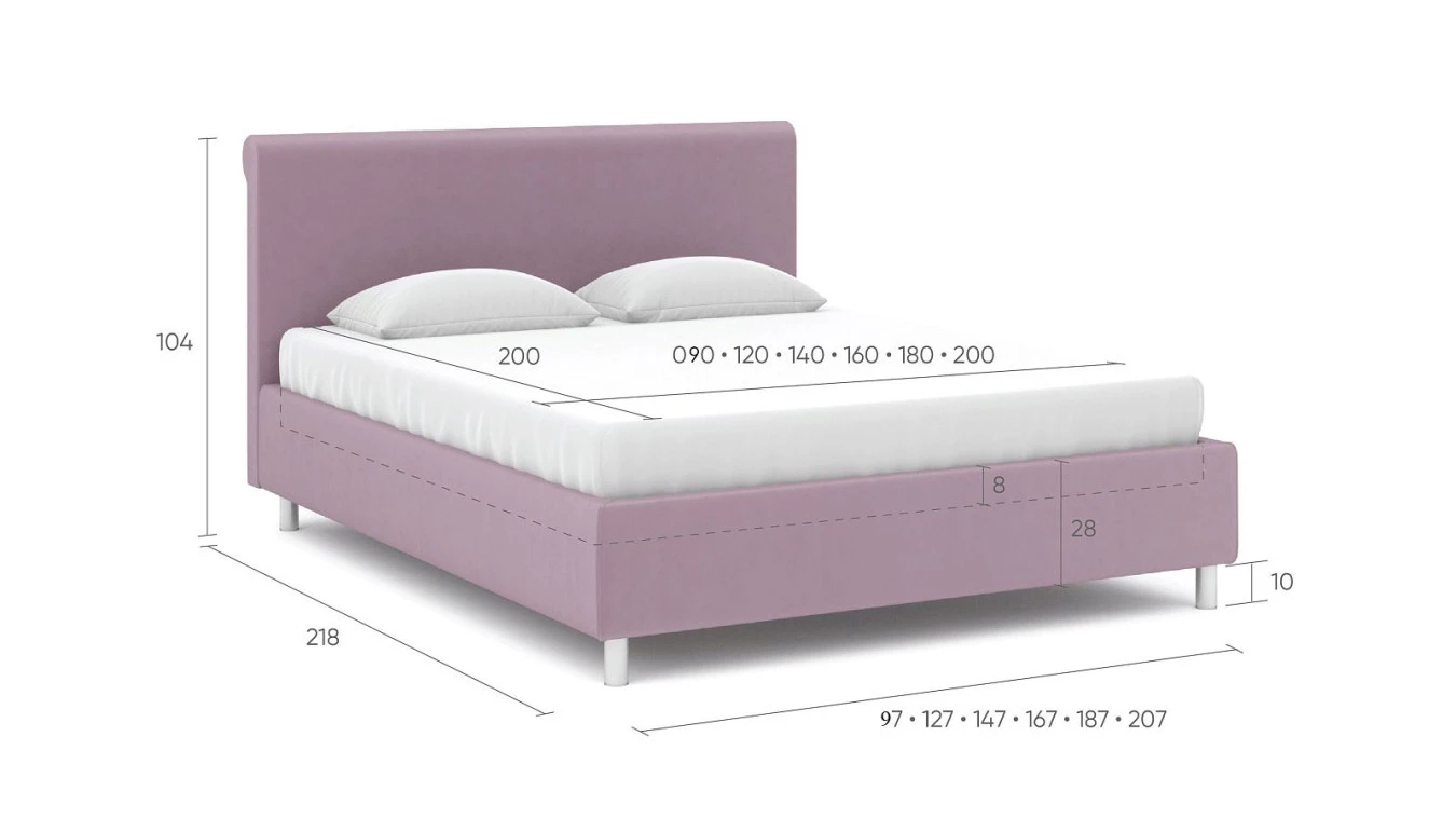 Мягкая кровать Erin с высоким изголовьем в каретной стяжке Askona фотография товара - 5 - большое изображение