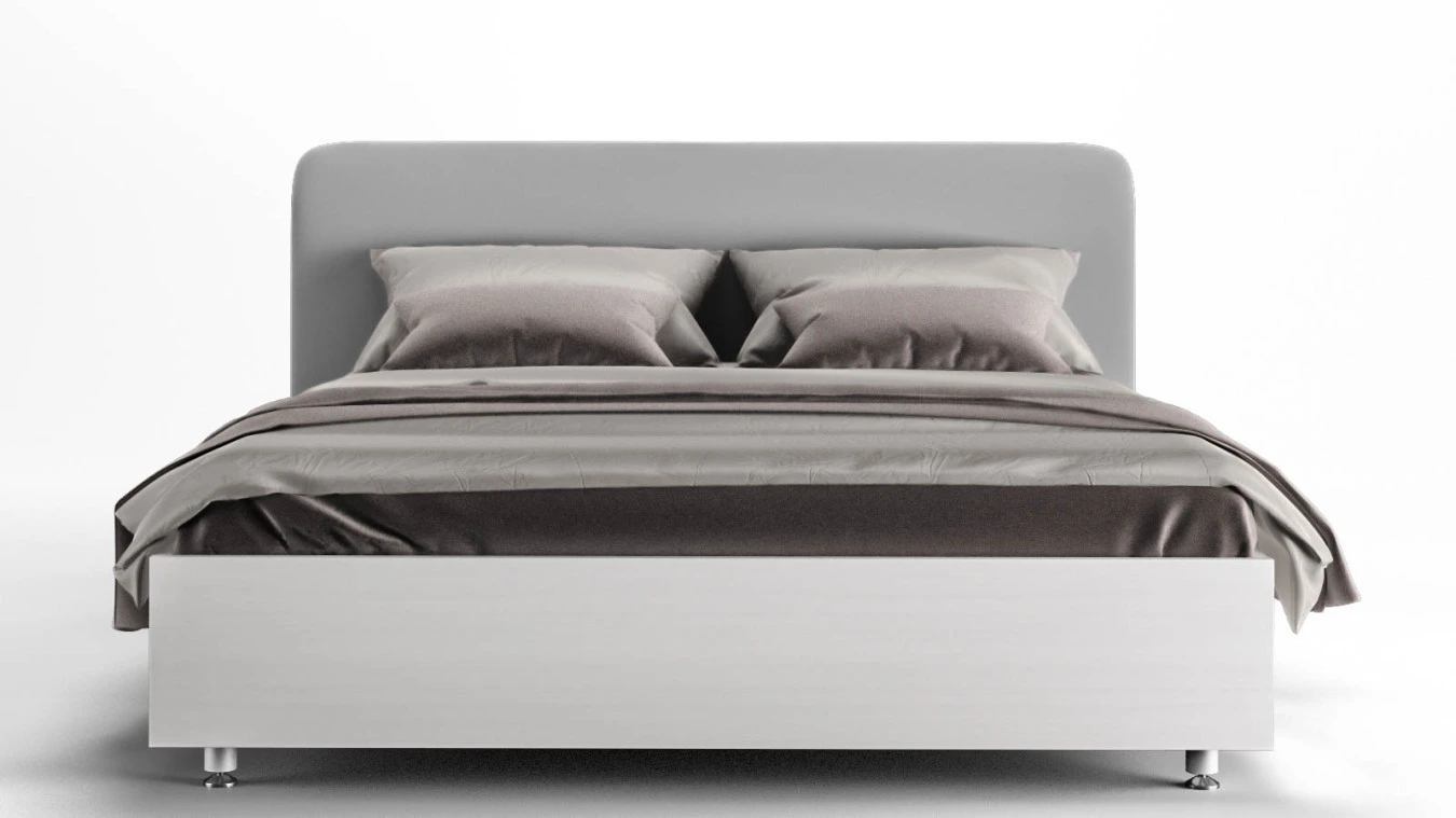 Мягкая кровать Bliss, цвет Белый премиум на высоких ножках с прямым изголовьем Askona фотография товара - 5 - большое изображение