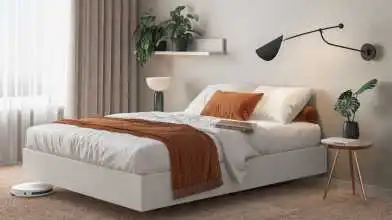 Кровать Bet, цвет Белый текстурный из лдсп без изголовья Askona фото - 1 - превью