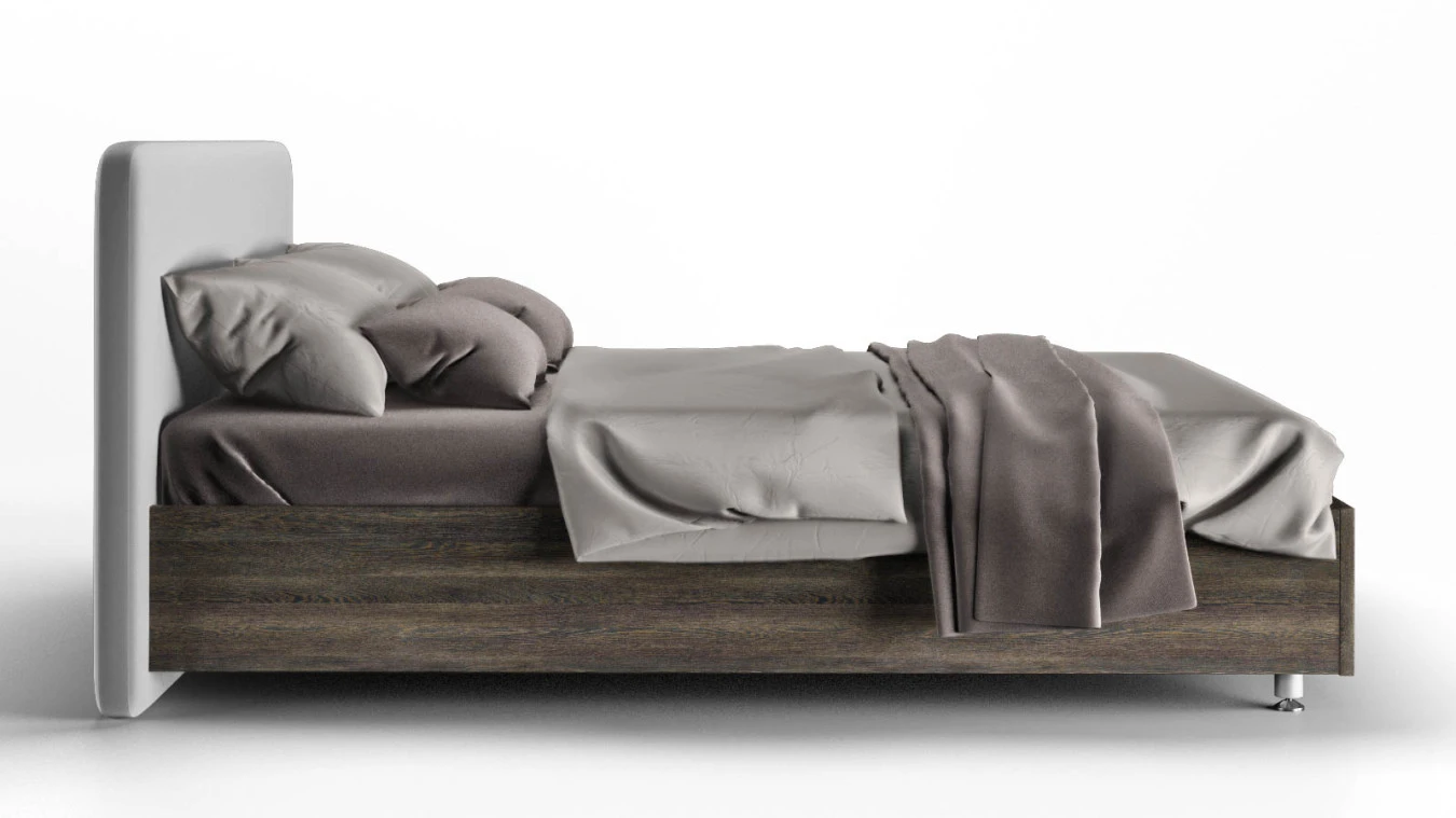 Мягкая кровать Bliss, цвет Венге на высоких ножках с прямым изголовьем Askona фотография товара - 4 - большое изображение