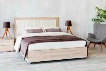 Кровать Innovo Lux Beige с мягким изголовьем Askona фото - 1 - превью