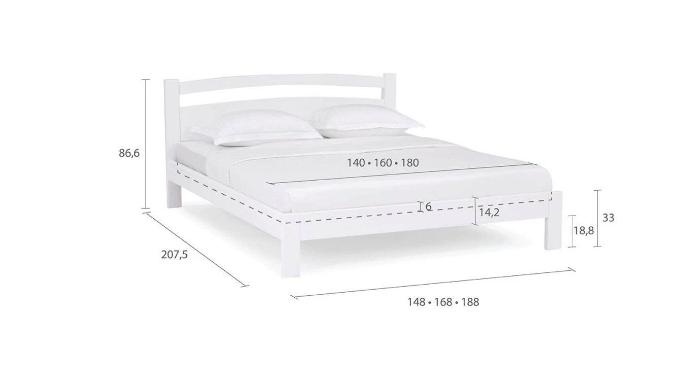 Деревянная кровать Viola, цвет Белый фактурный в спальню Askona фото - 2 - большое изображение