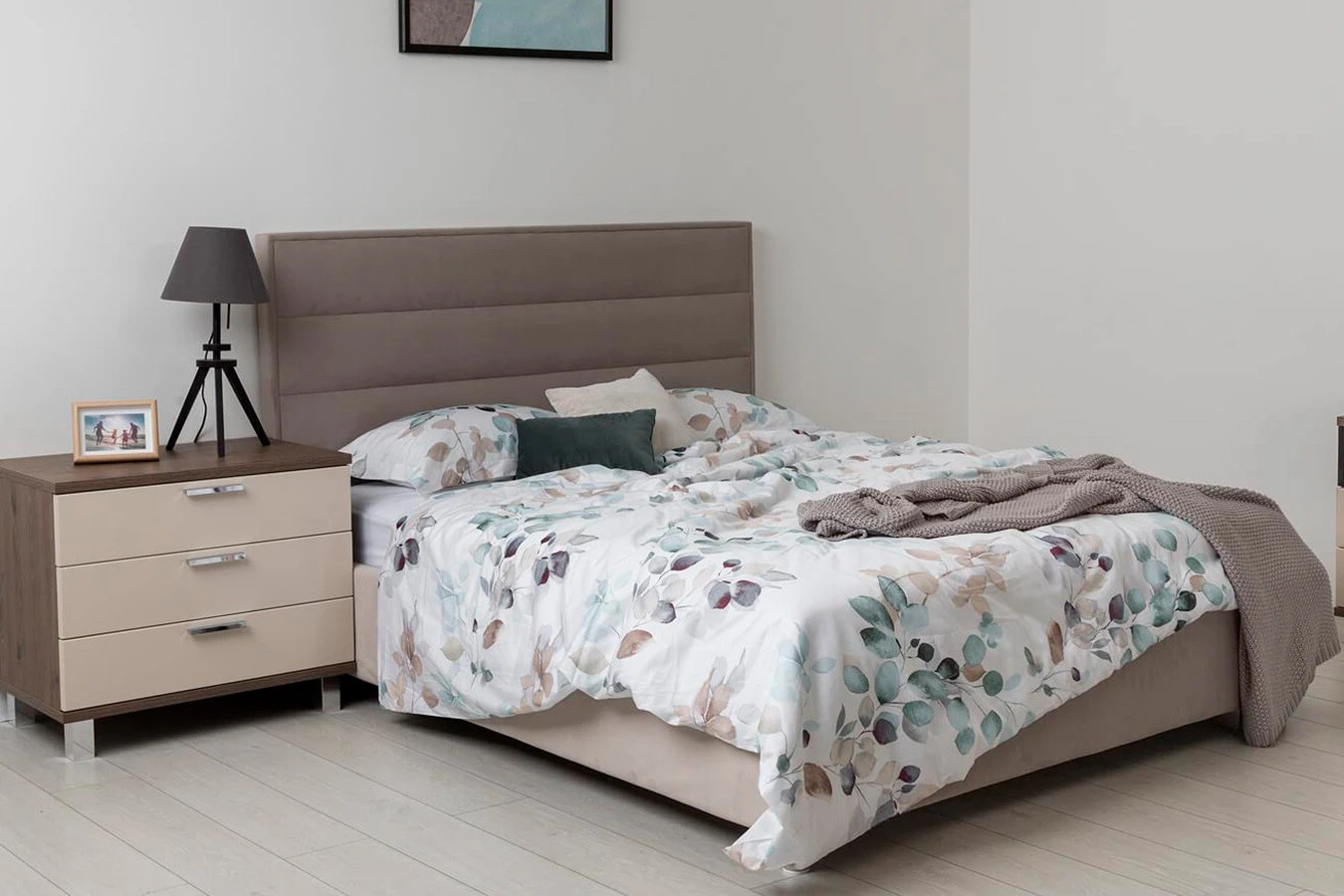 Мягкая кровать Laima с объемным изголовьем Askona фотография товара - 1 - большое изображение