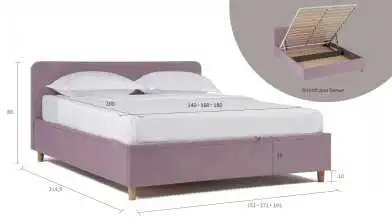 Мягкая кровать Minty Box на деревянных высоких ножках с прямым изголовьем Askona фото - 11 - превью